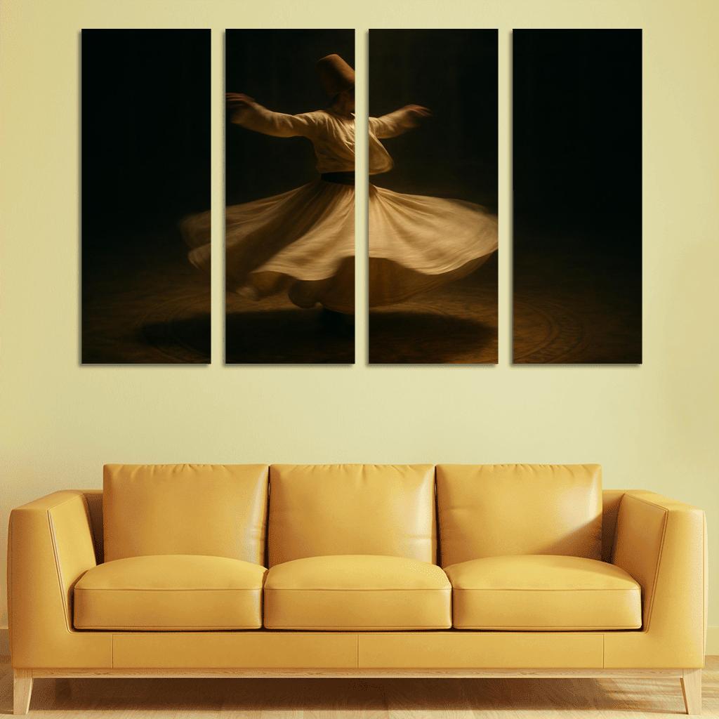 Whirling Devotion Sufi Inspired Dance canvas paintings frame