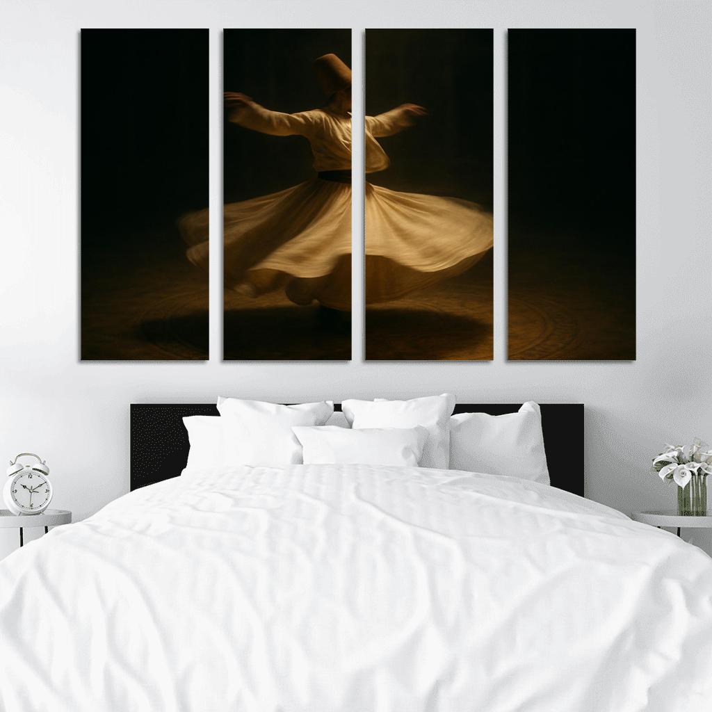 Whirling Devotion Sufi Inspired Dance canvas paintings frame