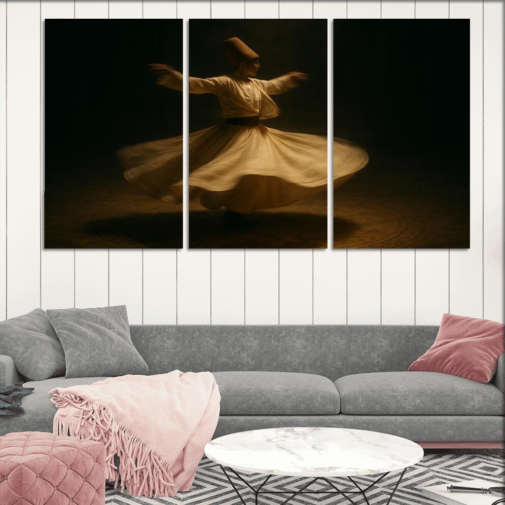 Whirling Devotion Sufi Inspired Dance canvas paintings frame