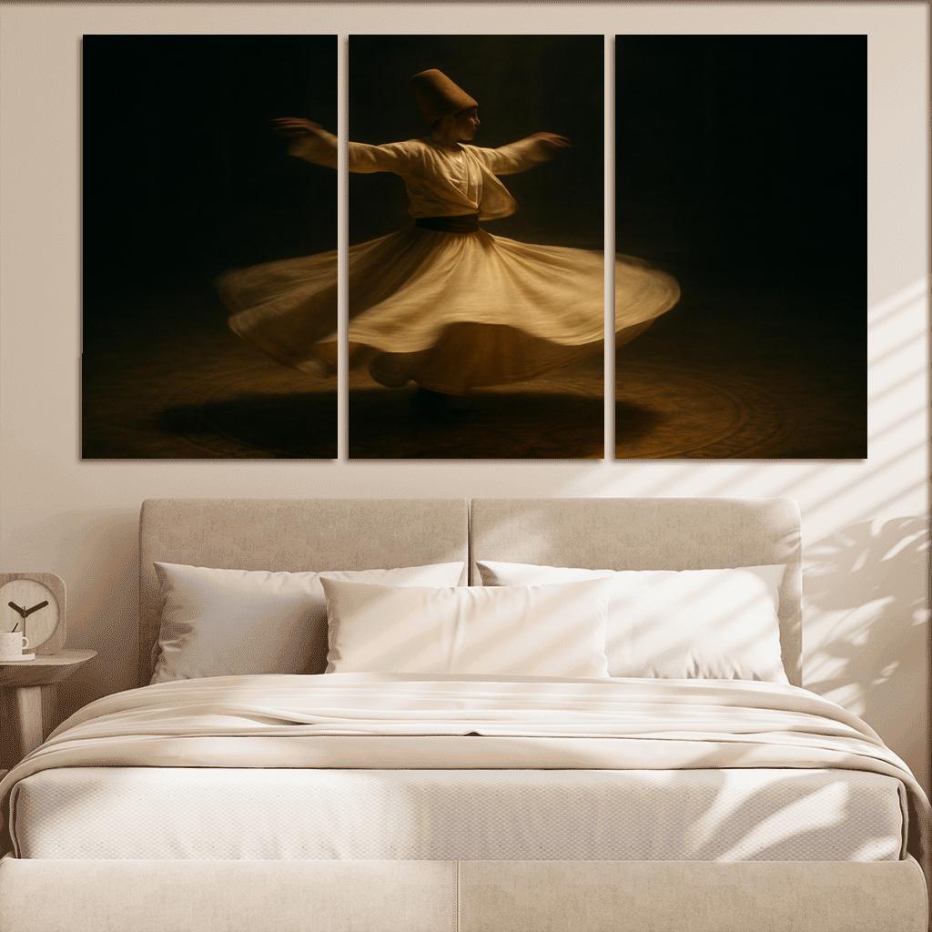 Whirling Devotion Sufi Inspired Dance canvas paintings frame