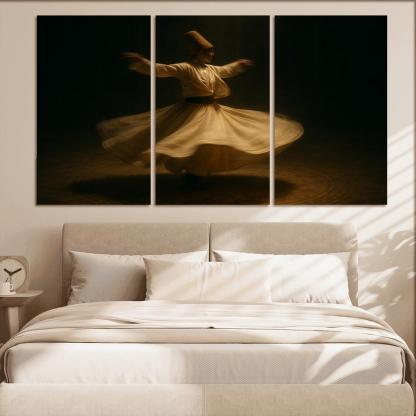 Whirling Devotion Sufi Inspired Dance canvas paintings frame