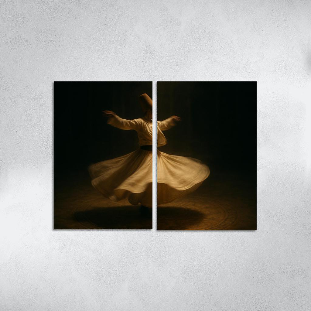 Whirling Devotion Sufi Inspired Dance canvas paintings frame