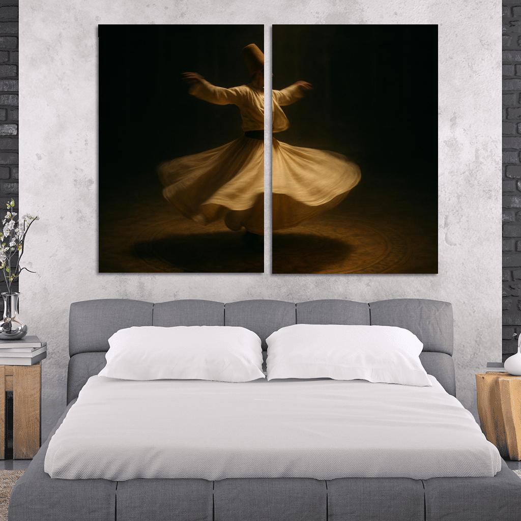 Whirling Devotion Sufi Inspired Dance canvas paintings frame