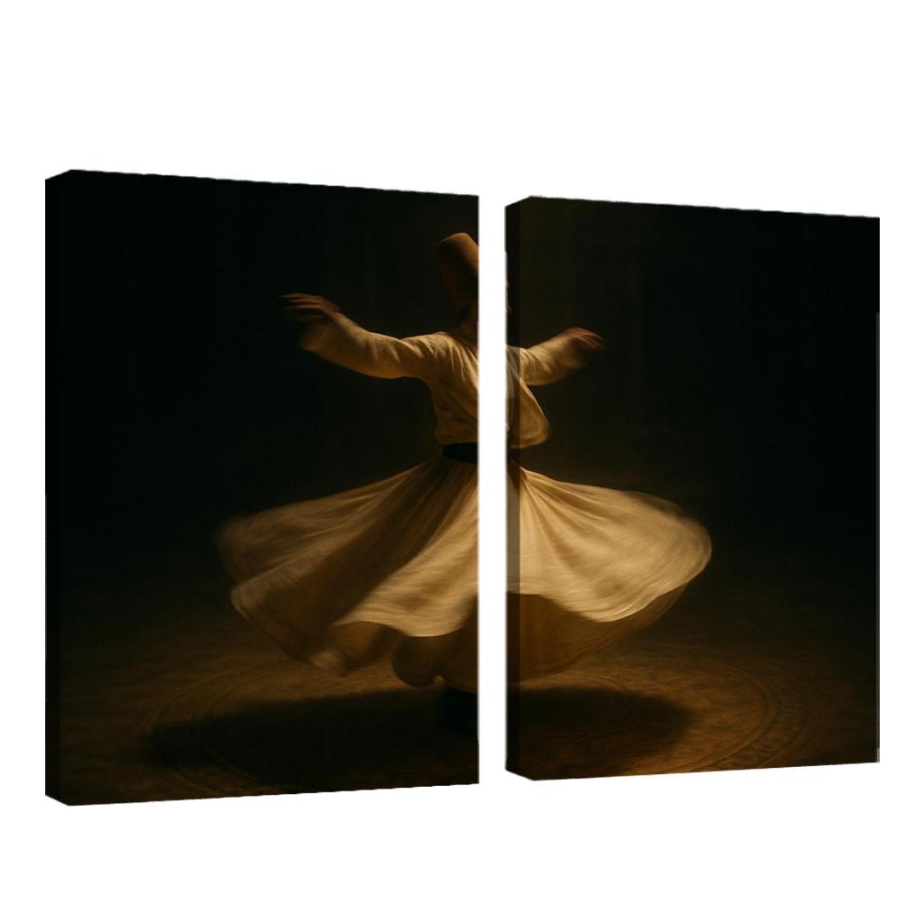 Whirling Devotion Sufi Inspired Dance canvas paintings frame