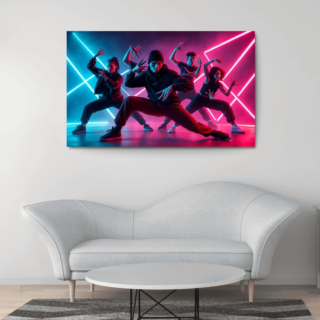 Neon Pulse Urban Fusion Choreography one-piece frames