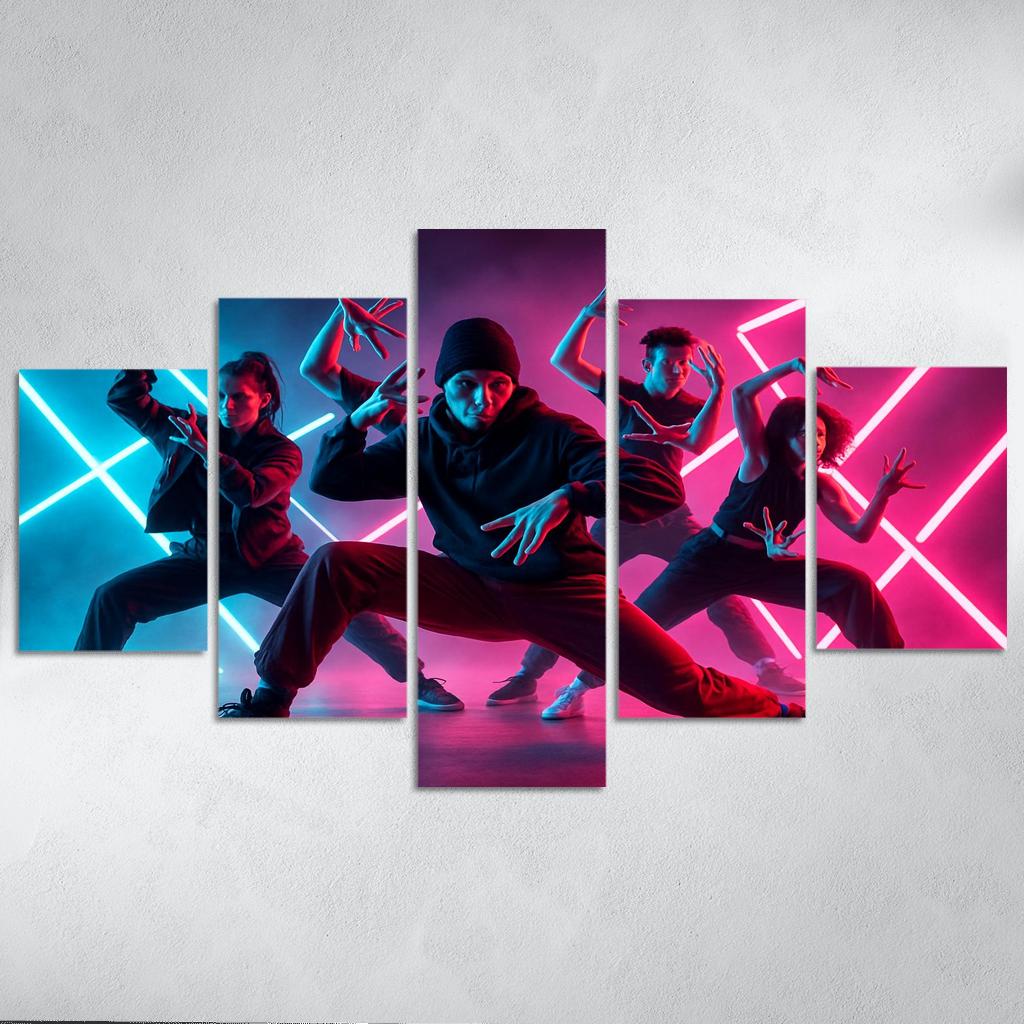 Neon Pulse Urban Fusion Choreography one-piece frames