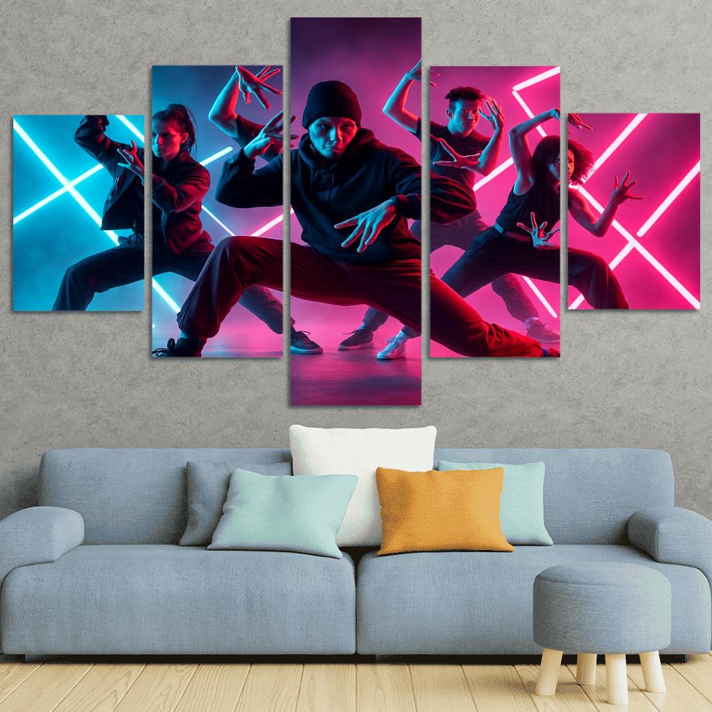 Neon Pulse Urban Fusion Choreography one-piece frames