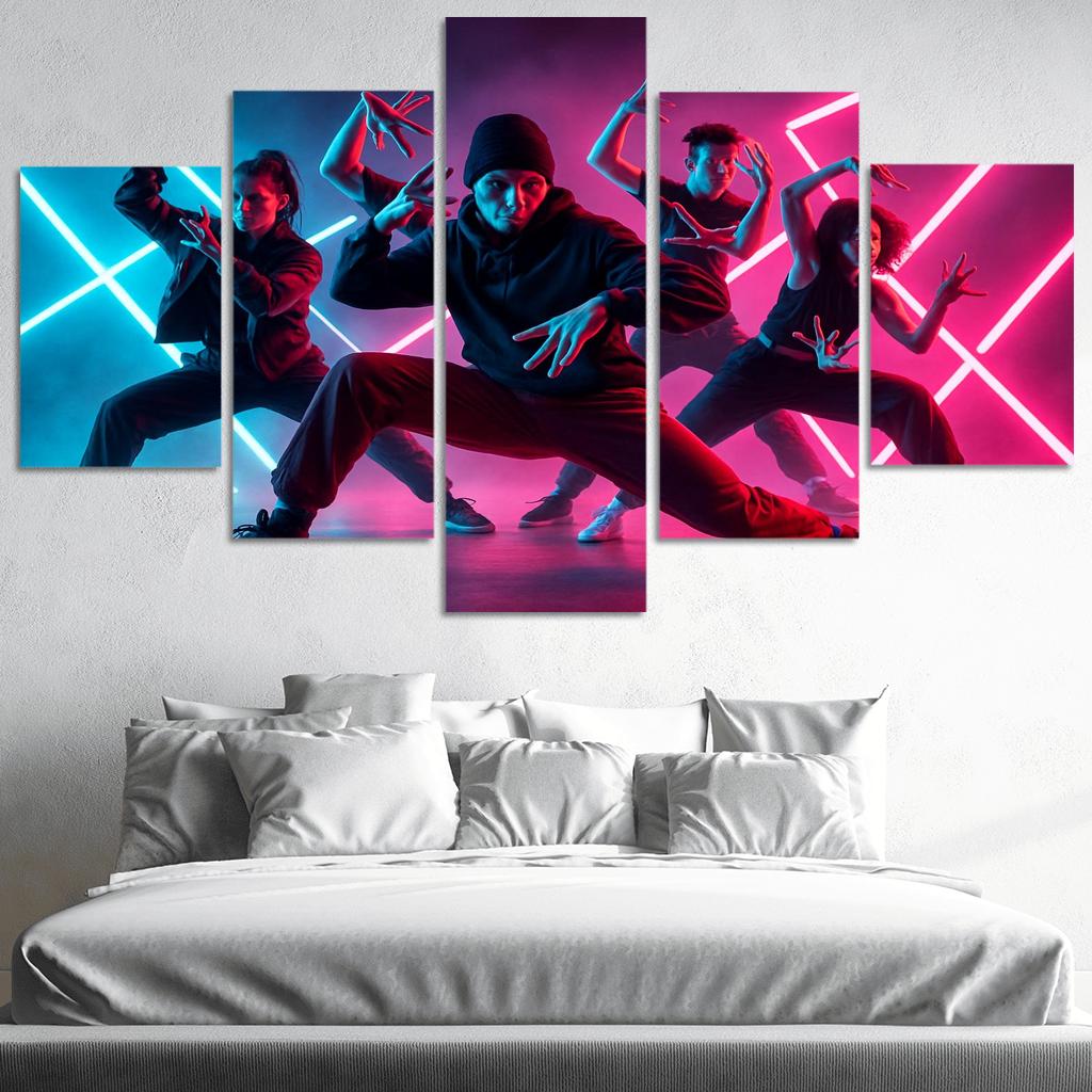 Neon Pulse Urban Fusion Choreography one-piece frames