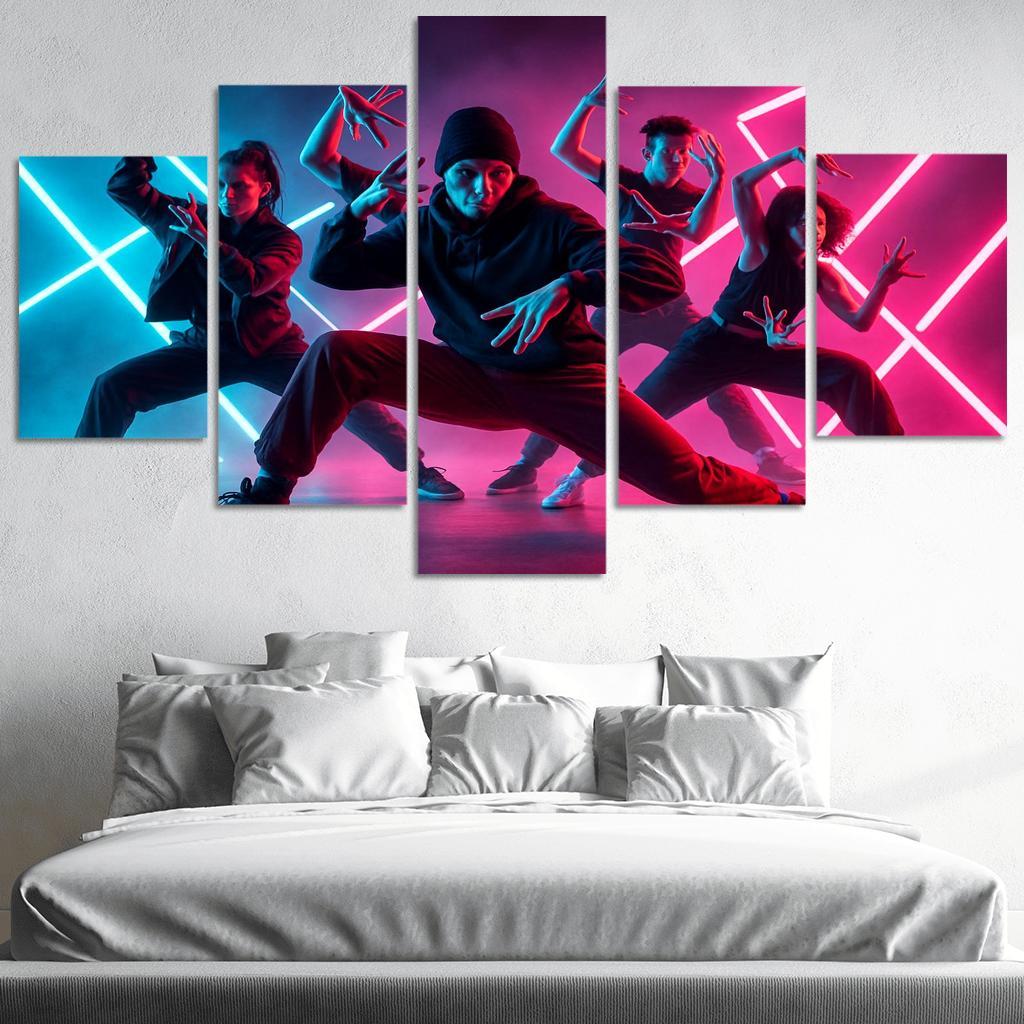 Neon Pulse Urban Fusion Choreography one-piece frames