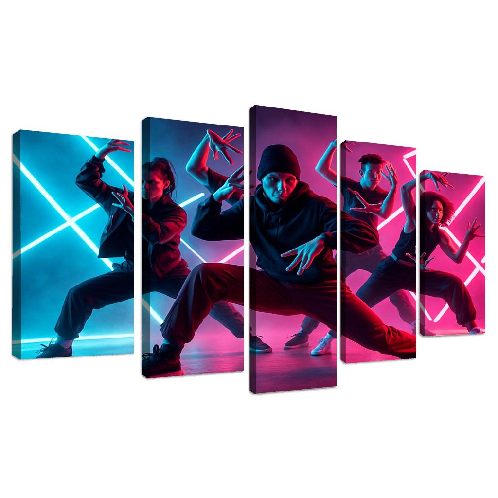 Neon Pulse Urban Fusion Choreography one-piece frames