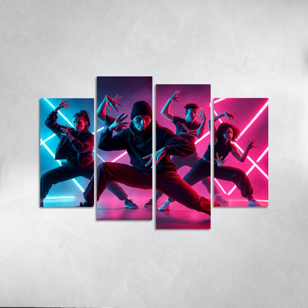 Neon Pulse Urban Fusion Choreography one-piece frames