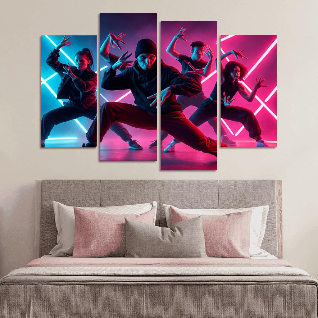 Neon Pulse Urban Fusion Choreography one-piece frames