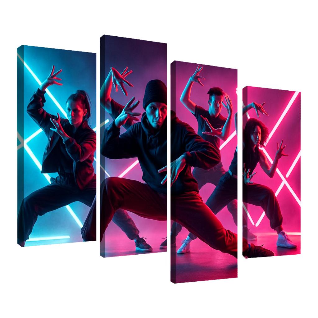 Neon Pulse Urban Fusion Choreography one-piece frames