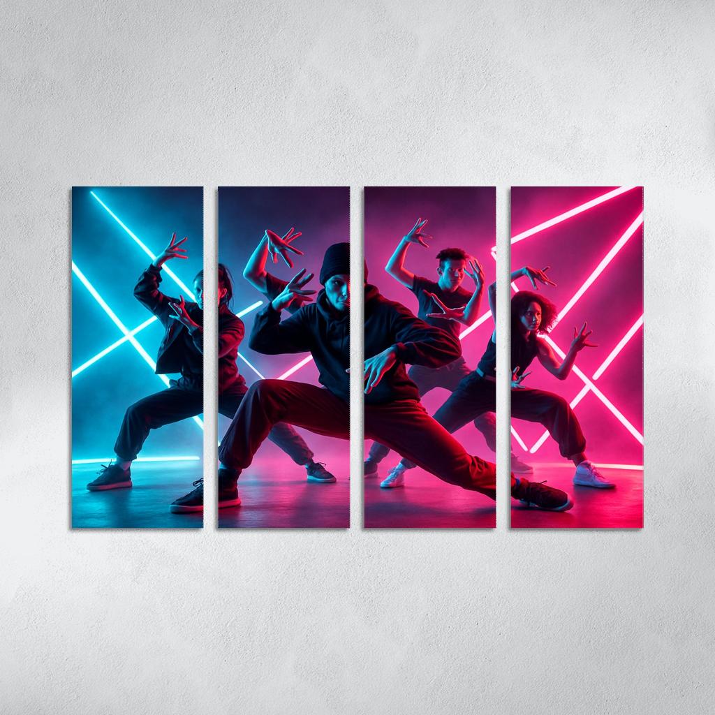 Neon Pulse Urban Fusion Choreography one-piece frames