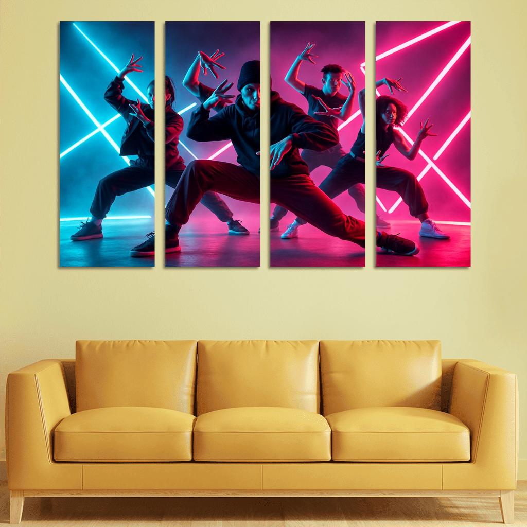 Neon Pulse Urban Fusion Choreography one-piece frames