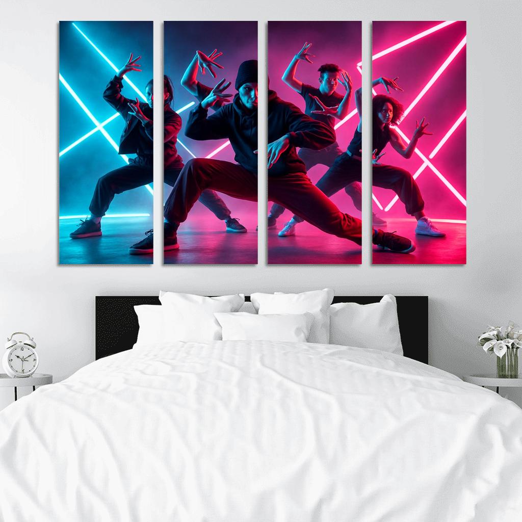 Neon Pulse Urban Fusion Choreography one-piece frames