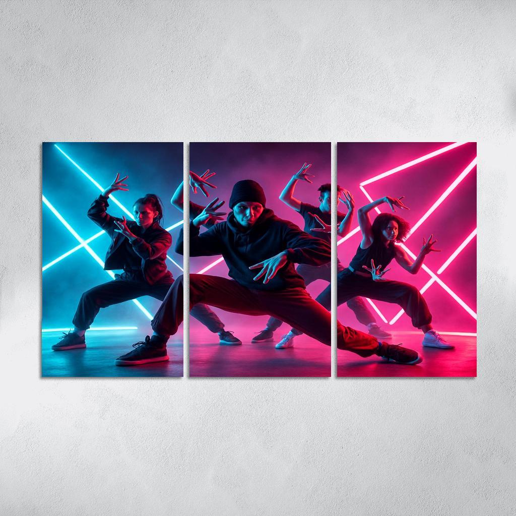 Neon Pulse Urban Fusion Choreography one-piece frames