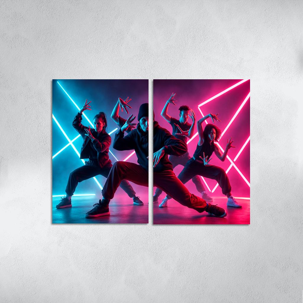 Neon Pulse Urban Fusion Choreography one-piece frames