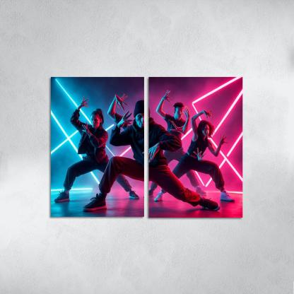 Neon Pulse Urban Fusion Choreography one-piece frames