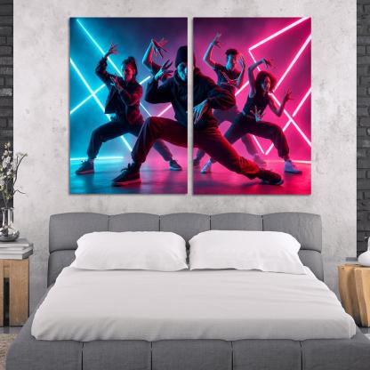 Neon Pulse Urban Fusion Choreography one-piece frames