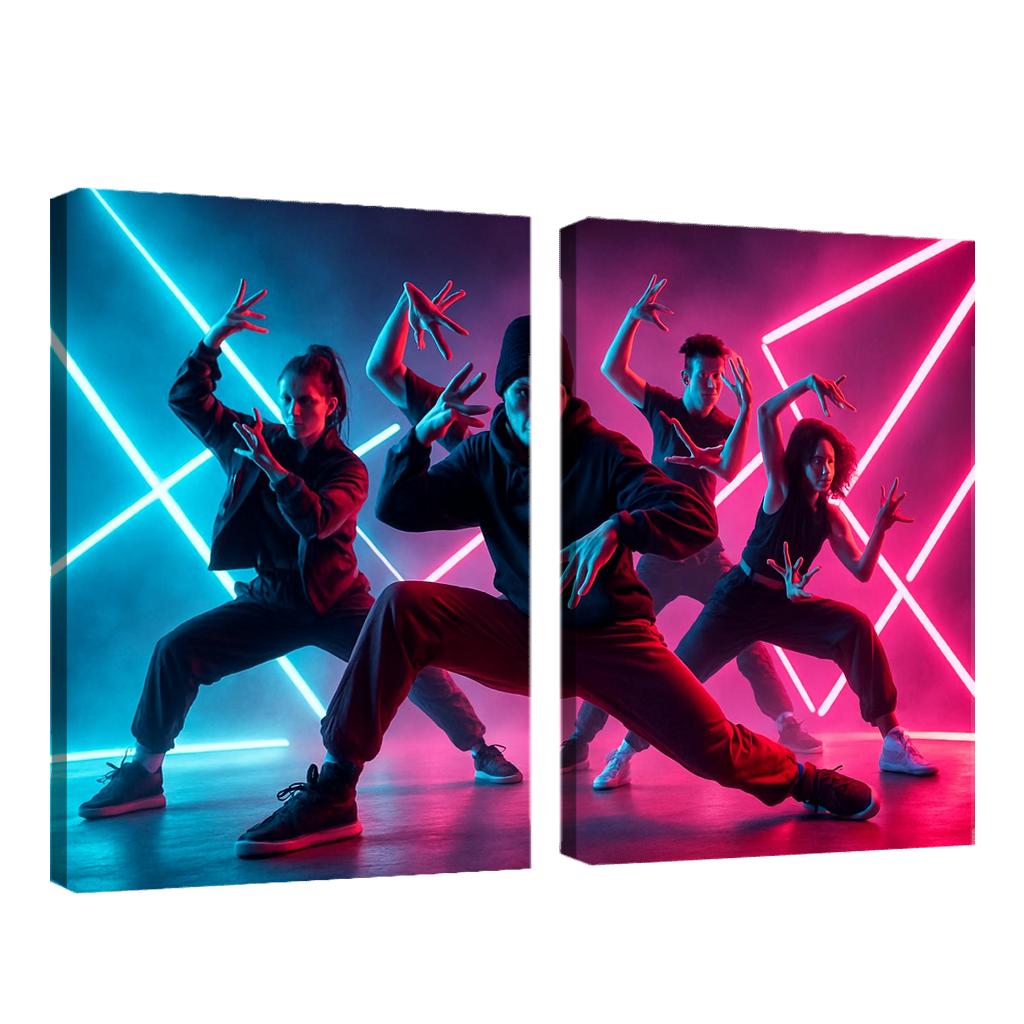 Neon Pulse Urban Fusion Choreography one-piece frames