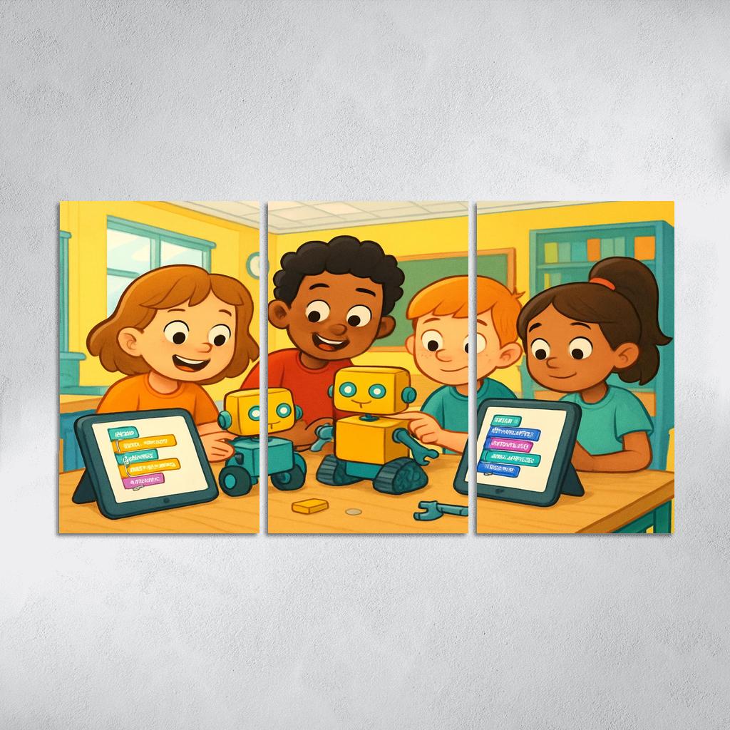 Playful Robotics And Coding For Young Inventors canvas paintings frame