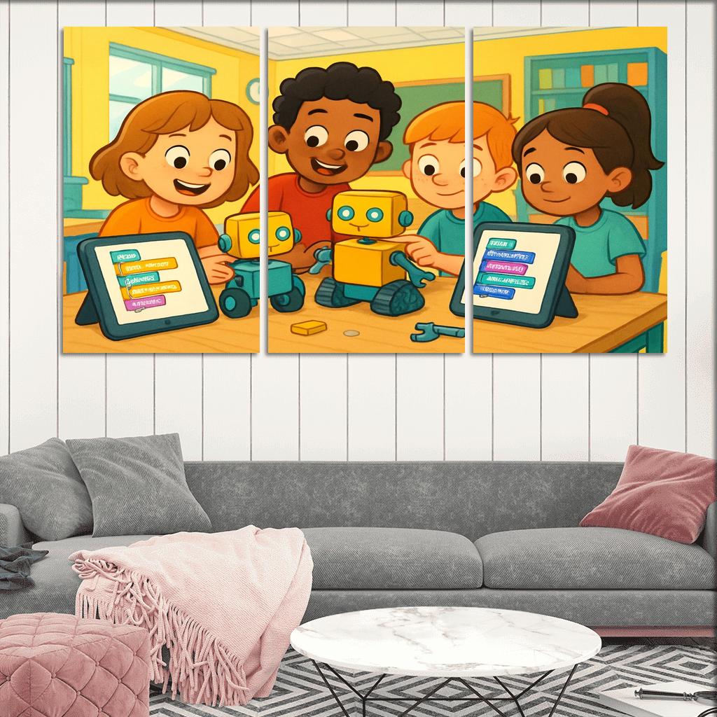 Playful Robotics And Coding For Young Inventors canvas paintings frame
