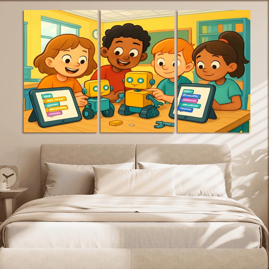 Playful Robotics And Coding For Young Inventors canvas paintings frame