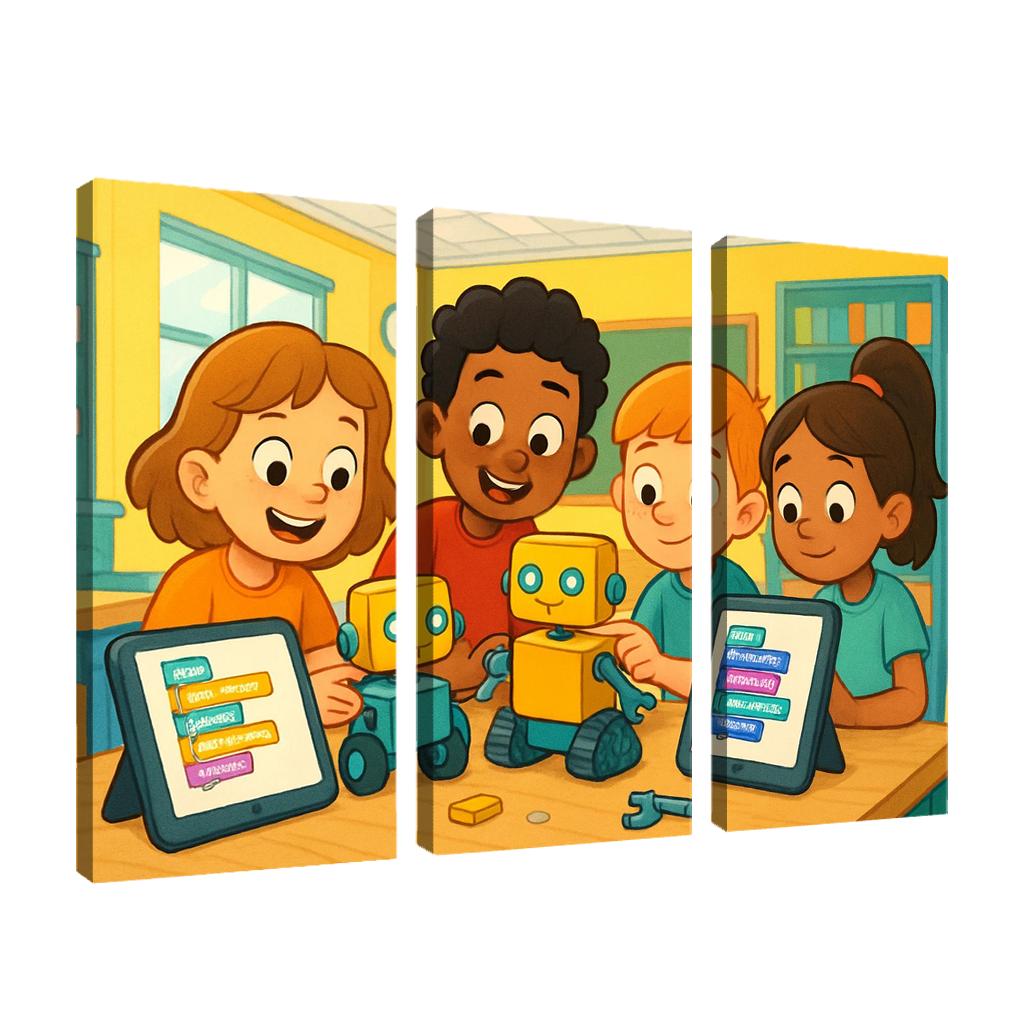 Playful Robotics And Coding For Young Inventors canvas paintings frame