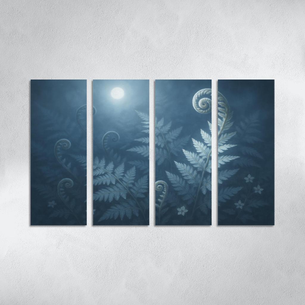 Moonlit Fern Reverie framed paintings