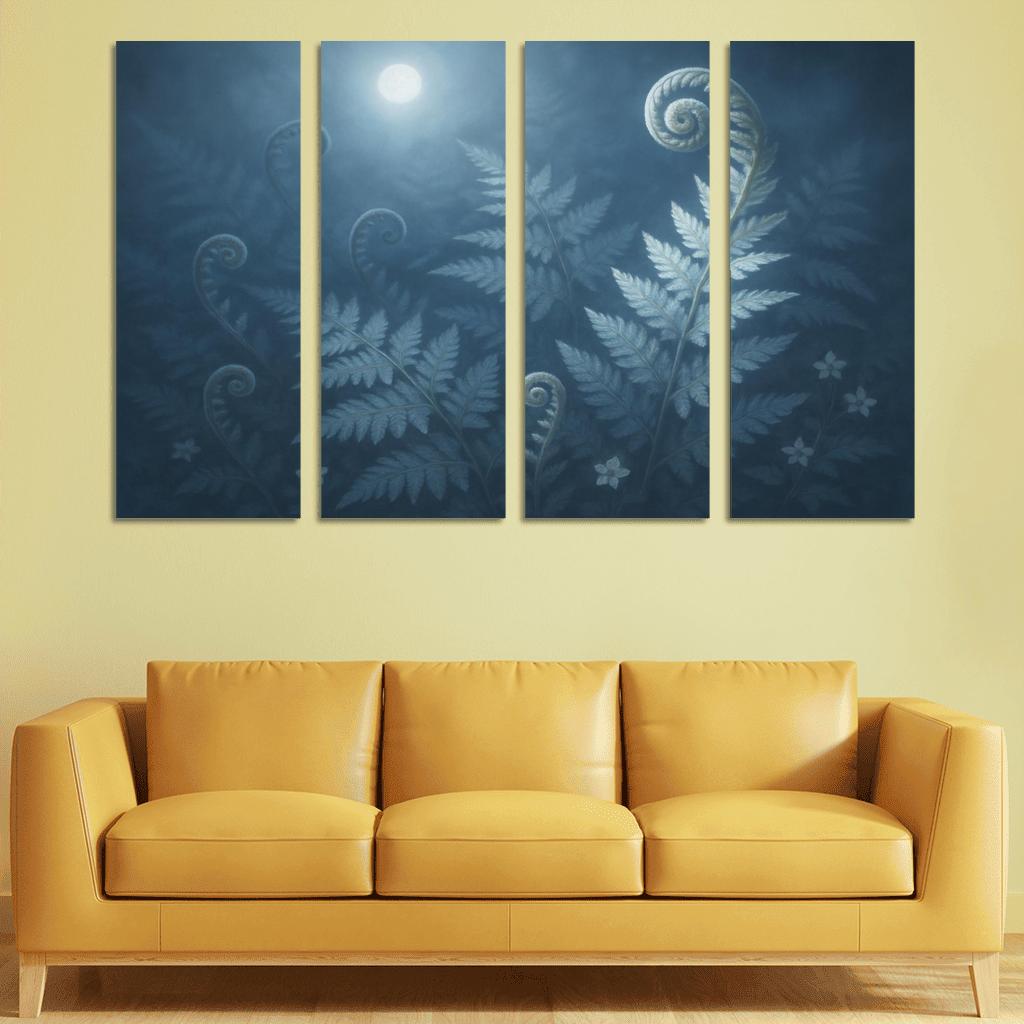 Moonlit Fern Reverie framed paintings