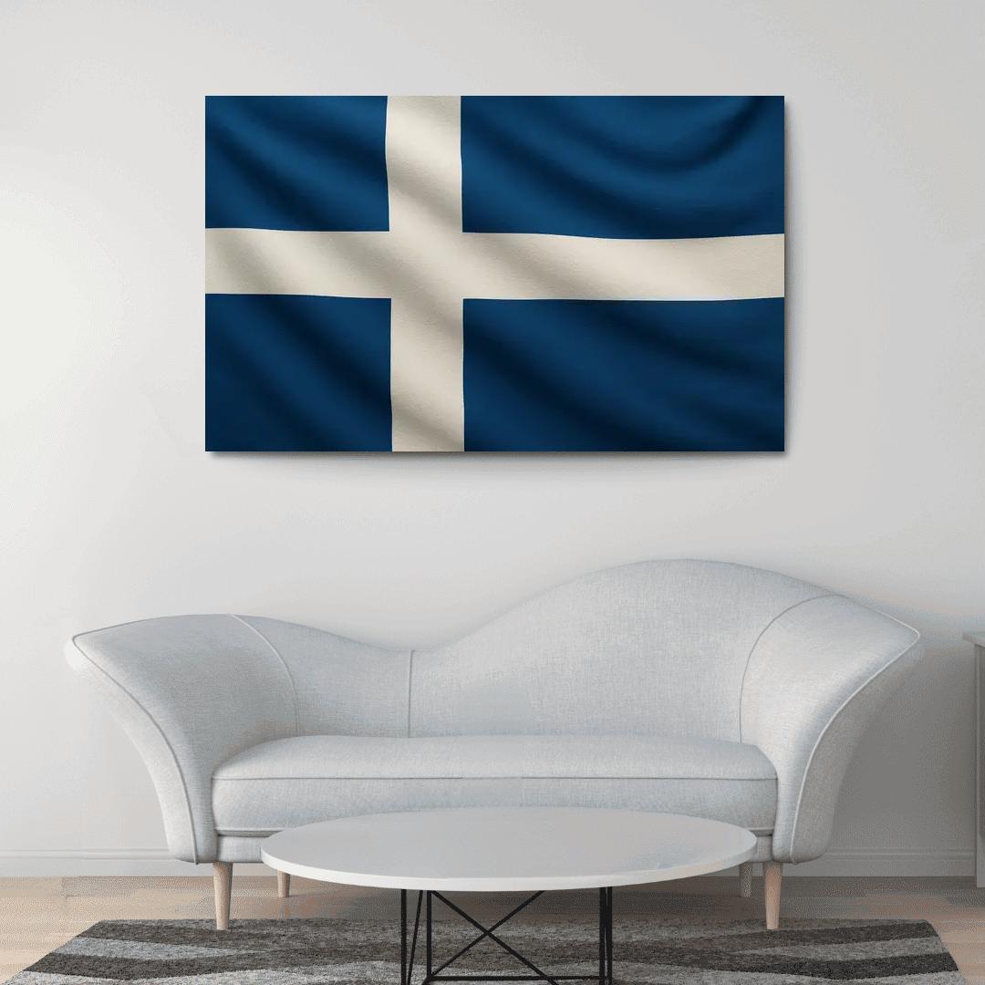 Crosswinds Of Faith The Blue And White Nordic Emblem home decor