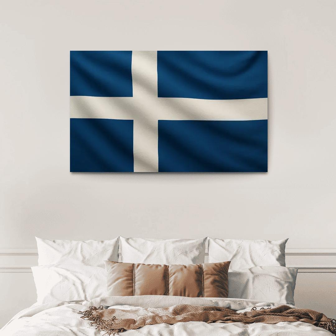 Crosswinds Of Faith The Blue And White Nordic Emblem home decor