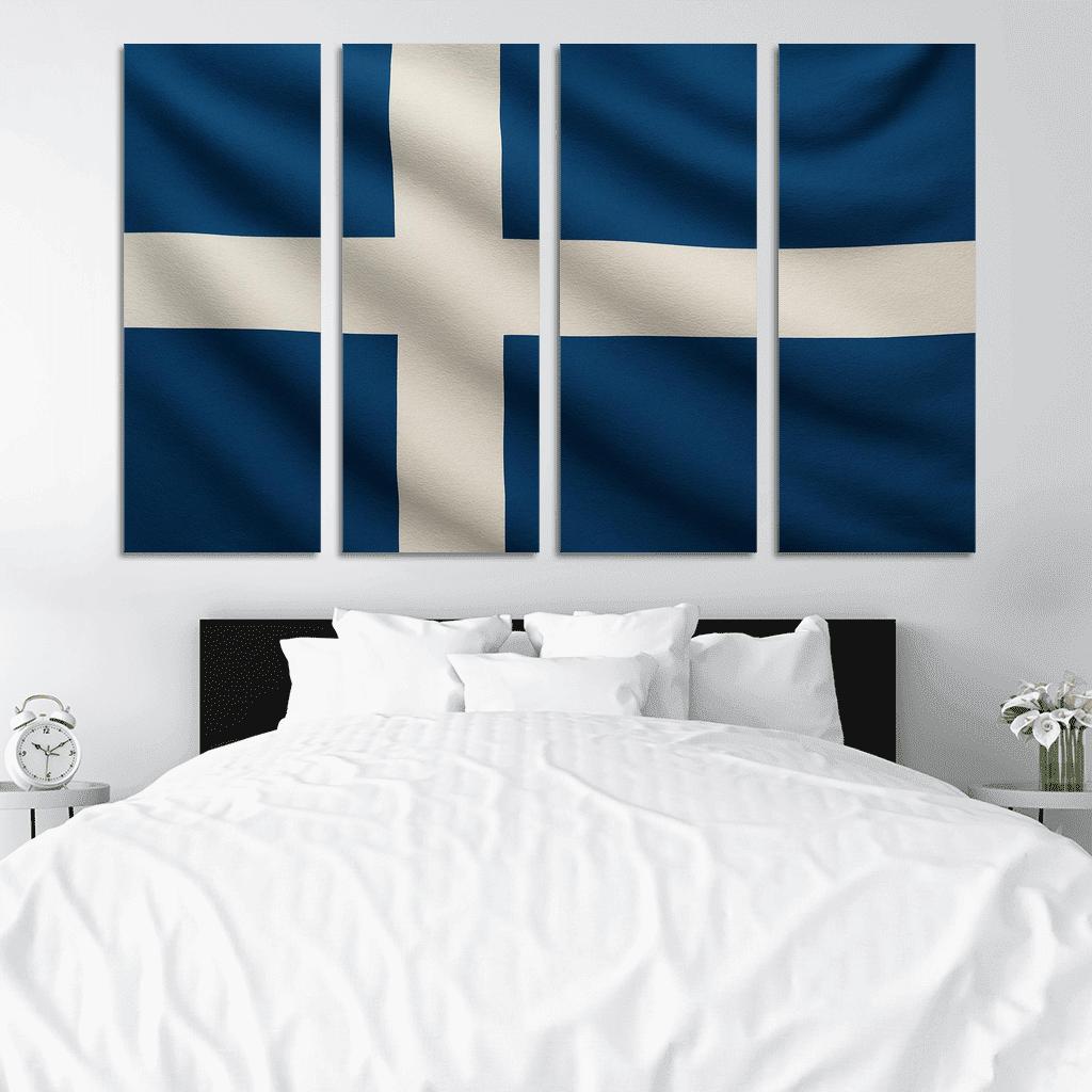 Crosswinds Of Faith The Blue And White Nordic Emblem home decor