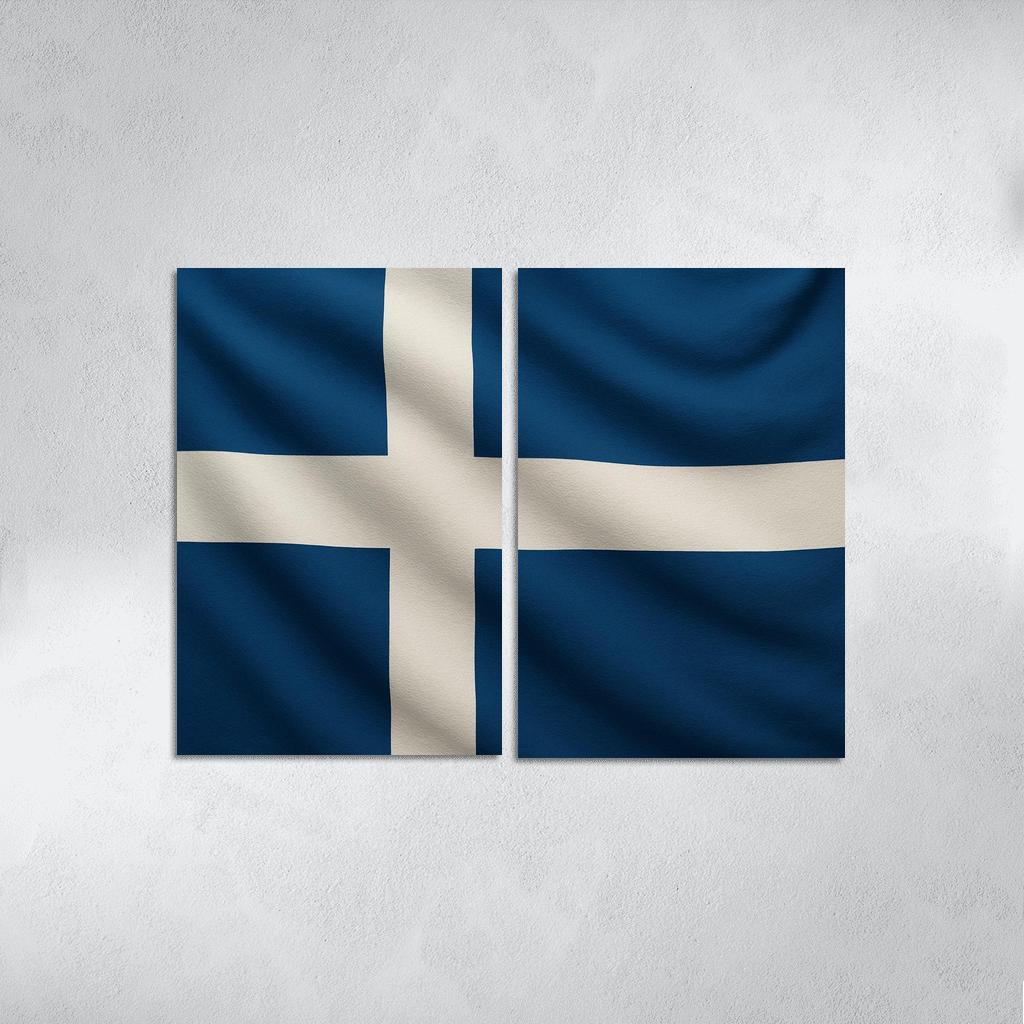 Crosswinds Of Faith The Blue And White Nordic Emblem home decor