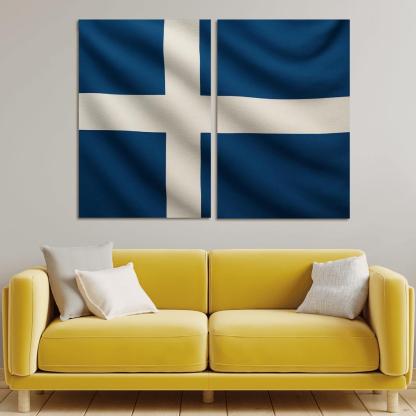 Crosswinds Of Faith The Blue And White Nordic Emblem home decor