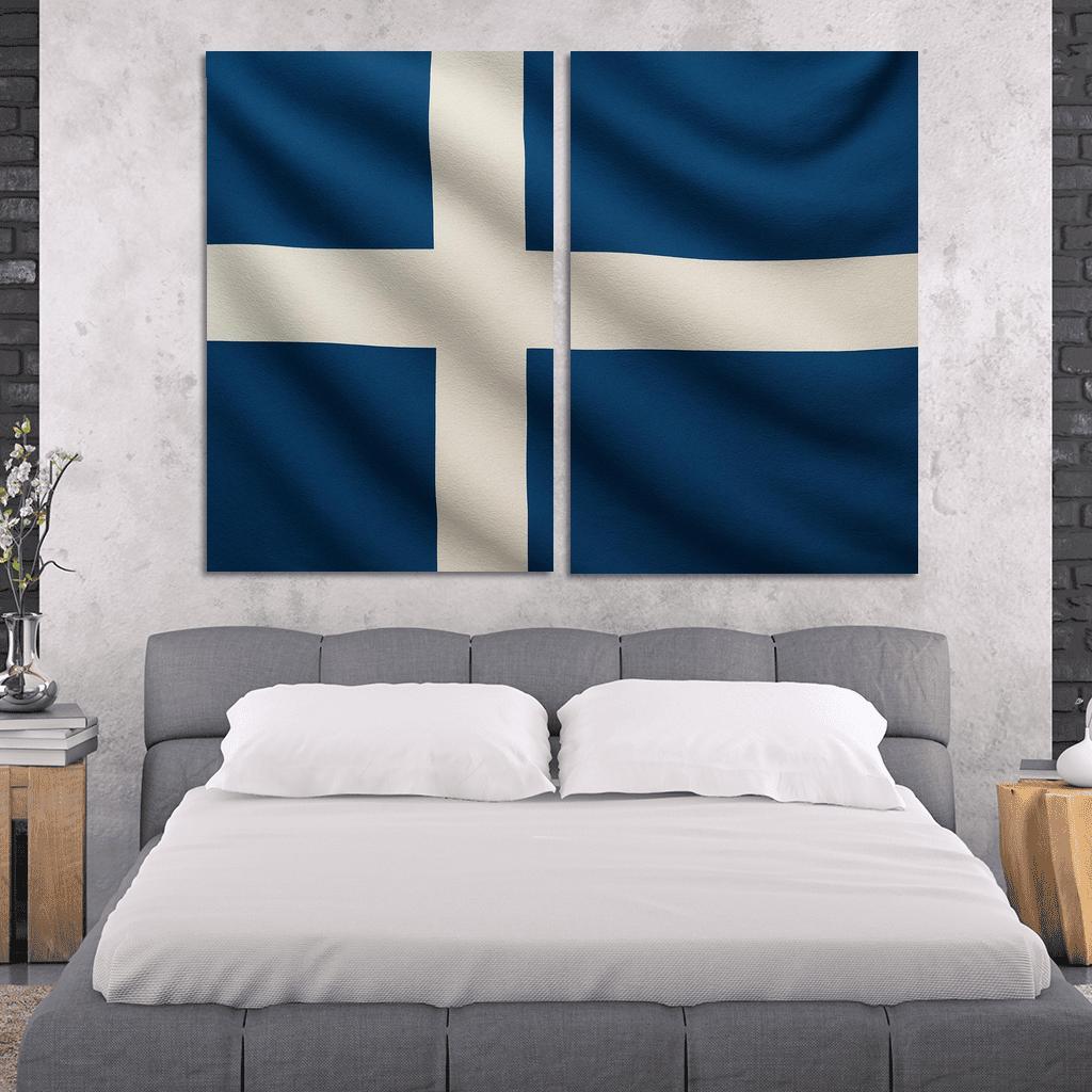 Crosswinds Of Faith The Blue And White Nordic Emblem home decor