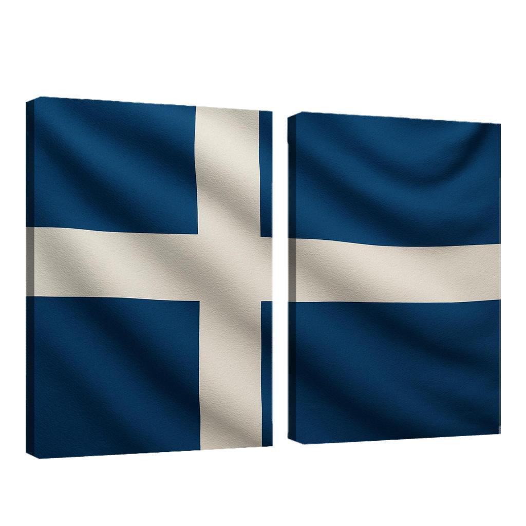 Crosswinds Of Faith The Blue And White Nordic Emblem home decor