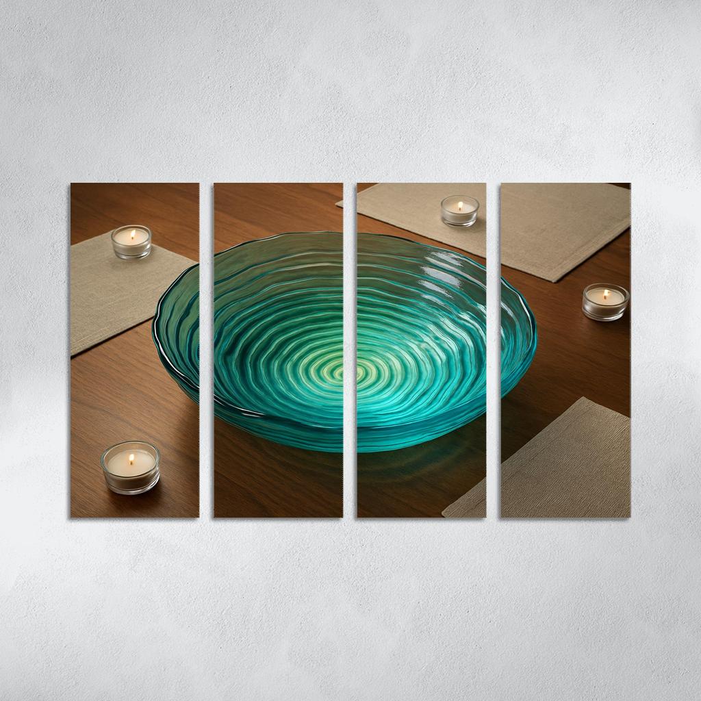 Sculpted Glass Ripple Centerpiece Bowl abstract paintings frame
