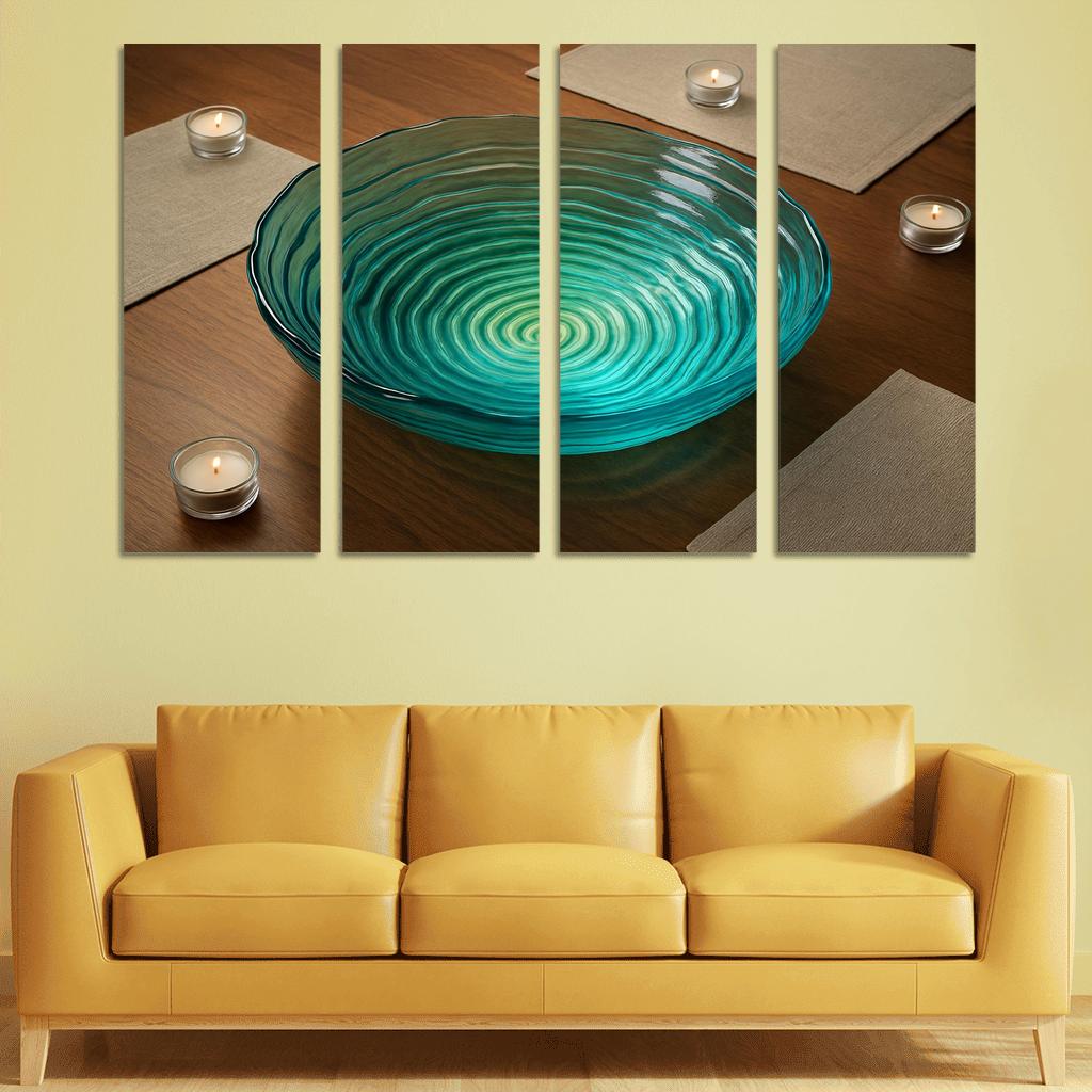 Sculpted Glass Ripple Centerpiece Bowl abstract paintings frame
