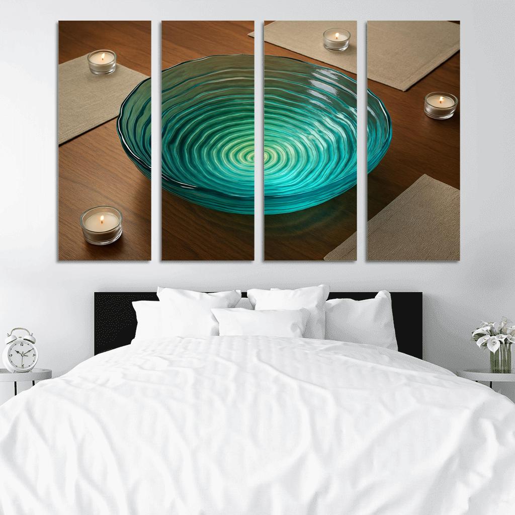 Sculpted Glass Ripple Centerpiece Bowl abstract paintings frame