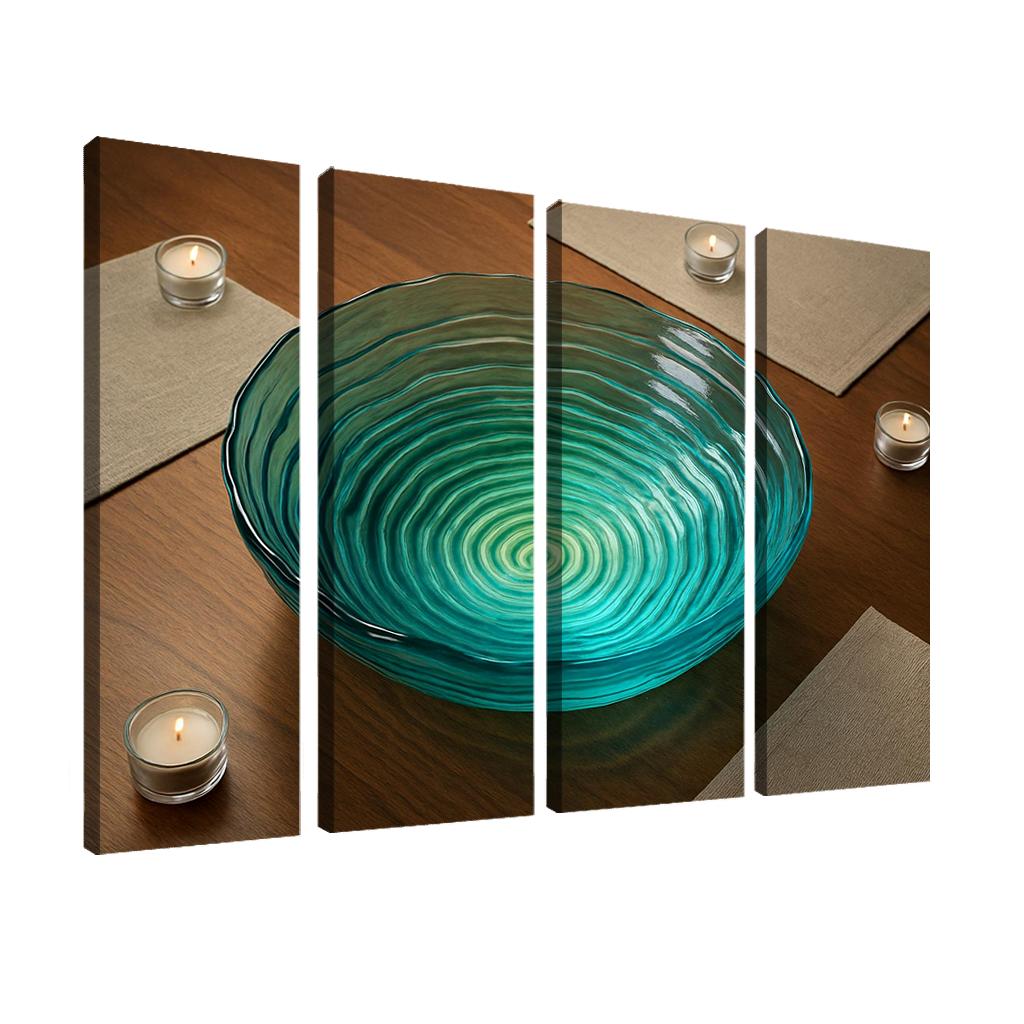 Sculpted Glass Ripple Centerpiece Bowl abstract paintings frame