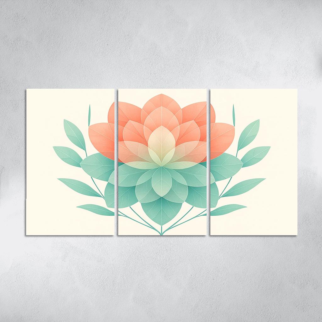 Crystalline Petal Geometry canvas paintings frame