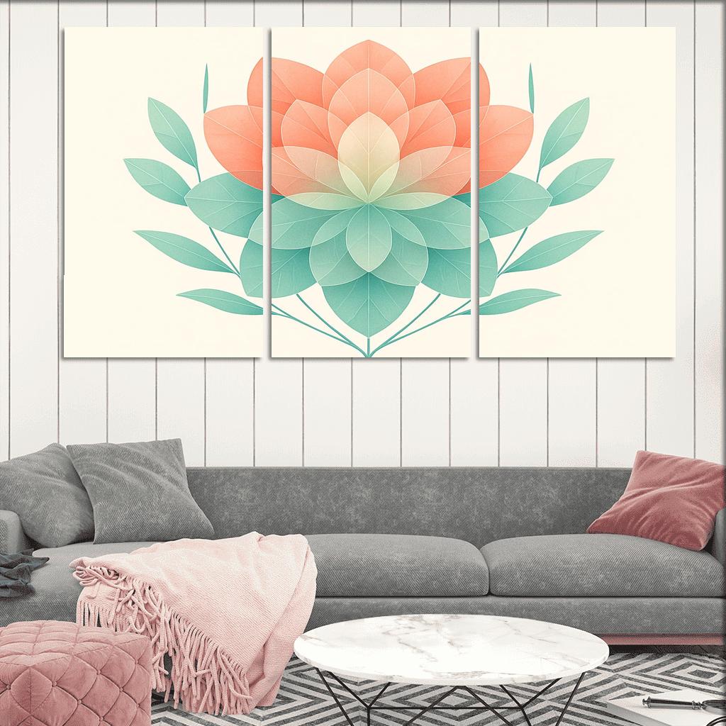 Crystalline Petal Geometry canvas paintings frame