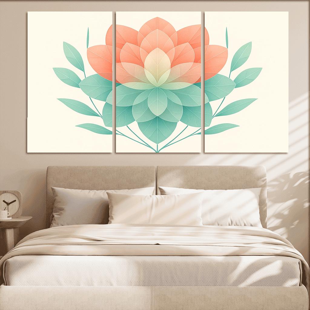 Crystalline Petal Geometry canvas paintings frame