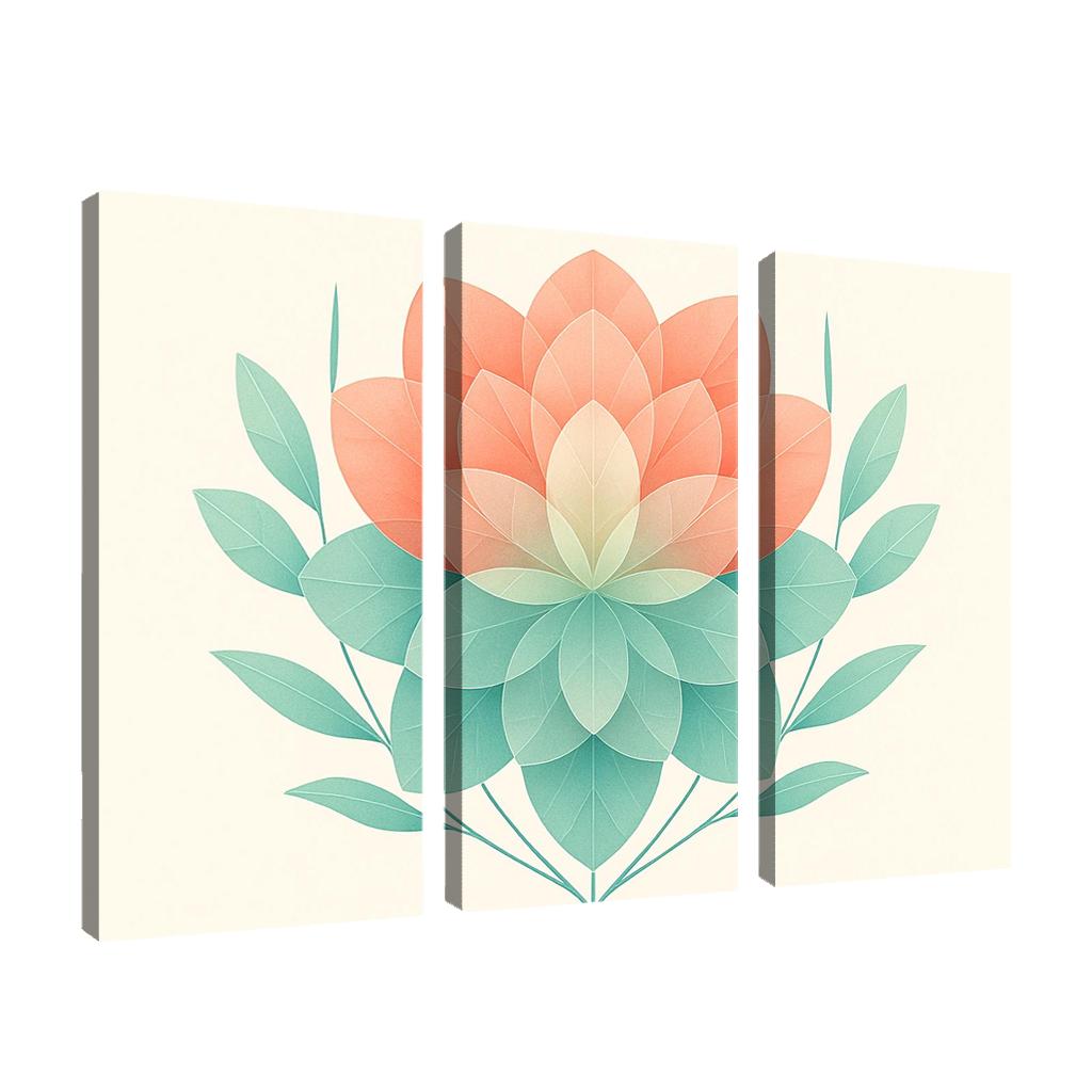 Crystalline Petal Geometry canvas paintings frame