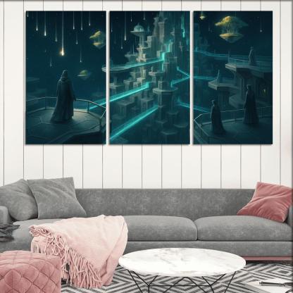 The Lattice City Of Falling Stars modern paintings frame