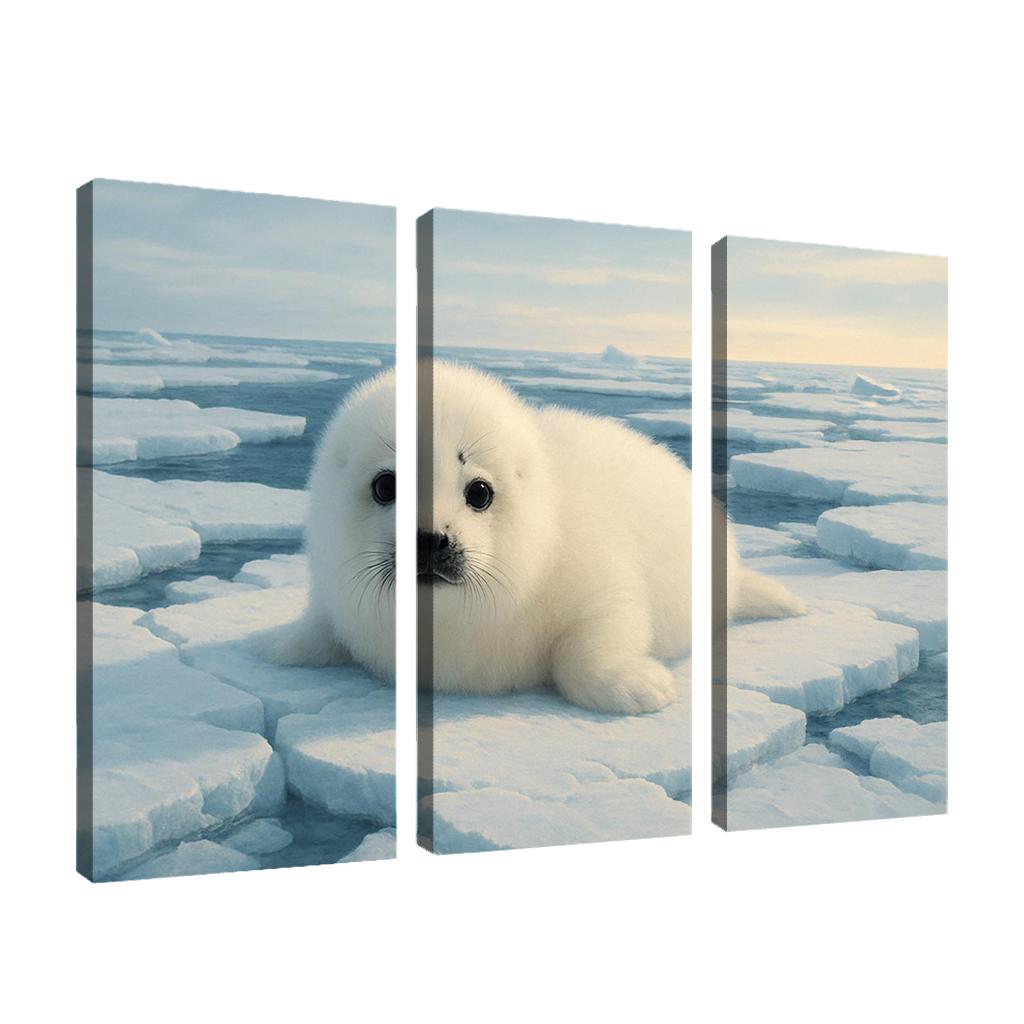 Harp Seal Pup On Arctic Ice Floe wall art