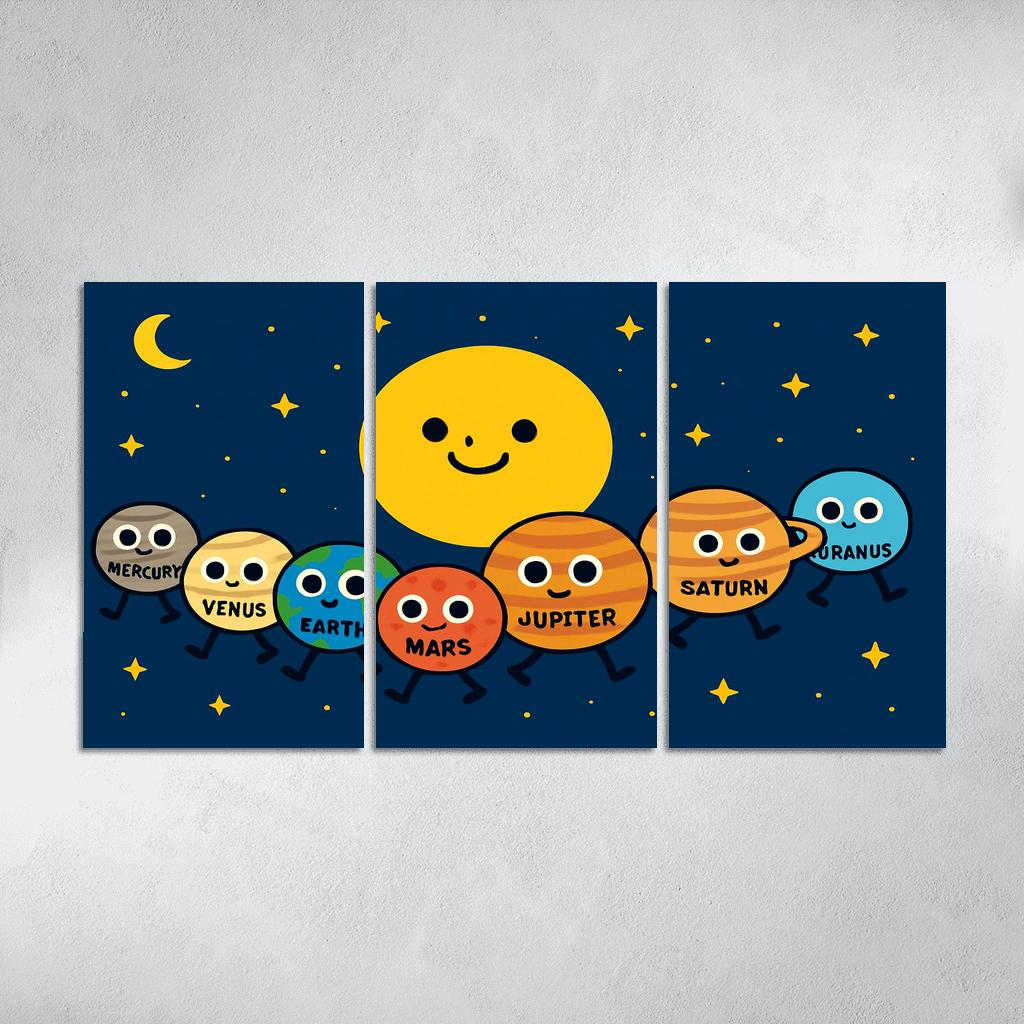 Solar System Parade modern paintings frame