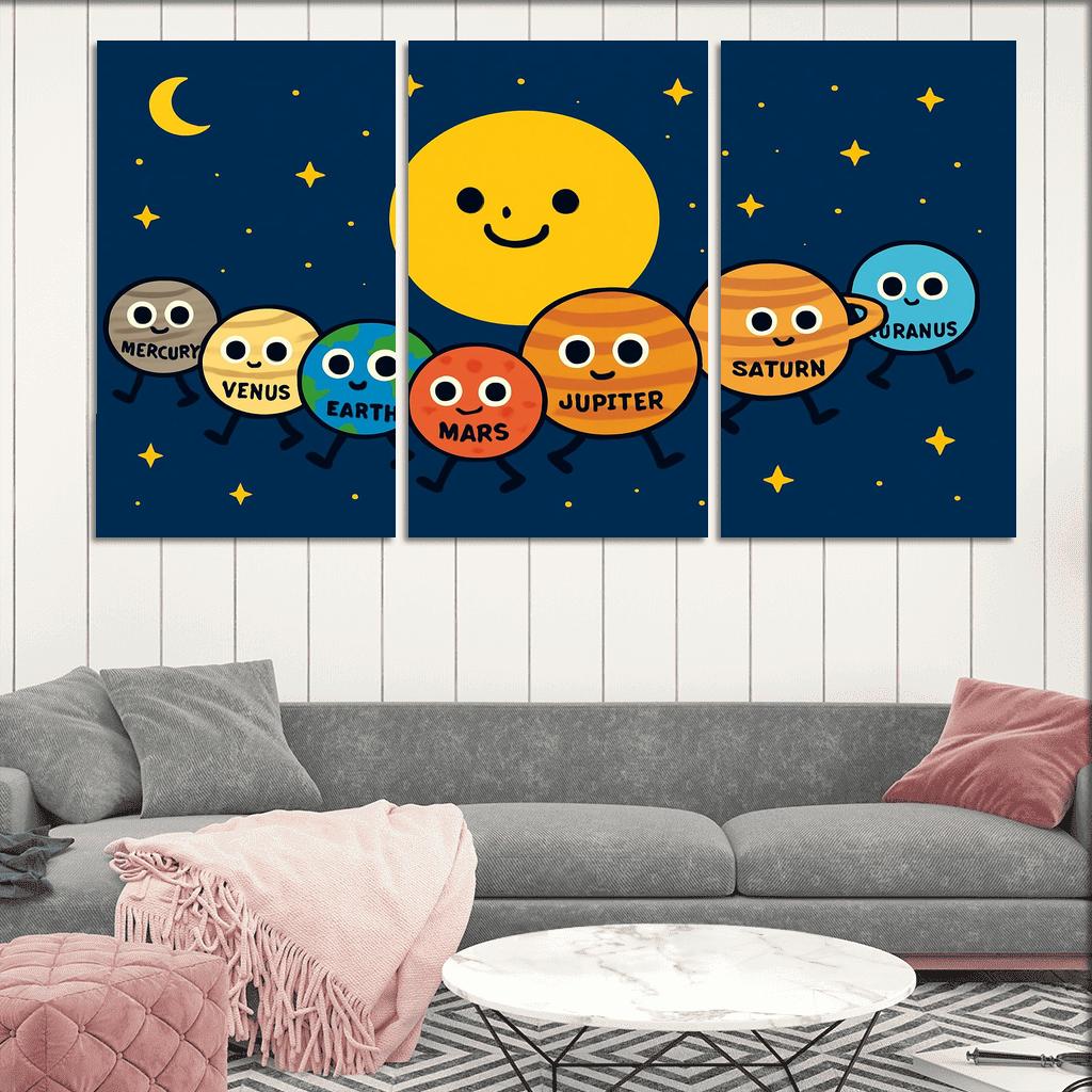 Solar System Parade modern paintings frame